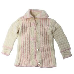 Handmade Crochet Baby Cardigan Sweater Girl Vintage